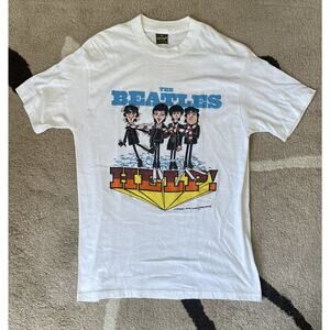 Vintage 1987 The Beatles HELP! Shirt Size L Apple RARE Single stitch